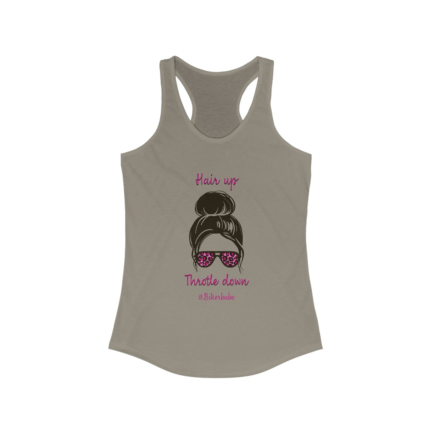 Biker Babe Pink Leopard-Women's Ideal Racerback Tank