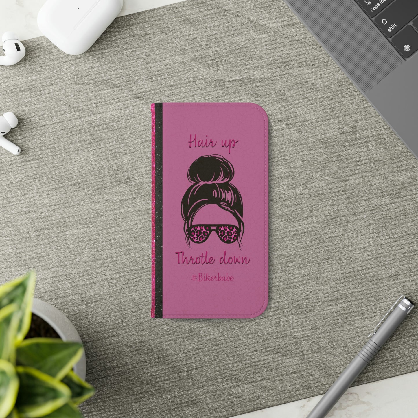 Biker Babe Pink Leopard Flip Cases