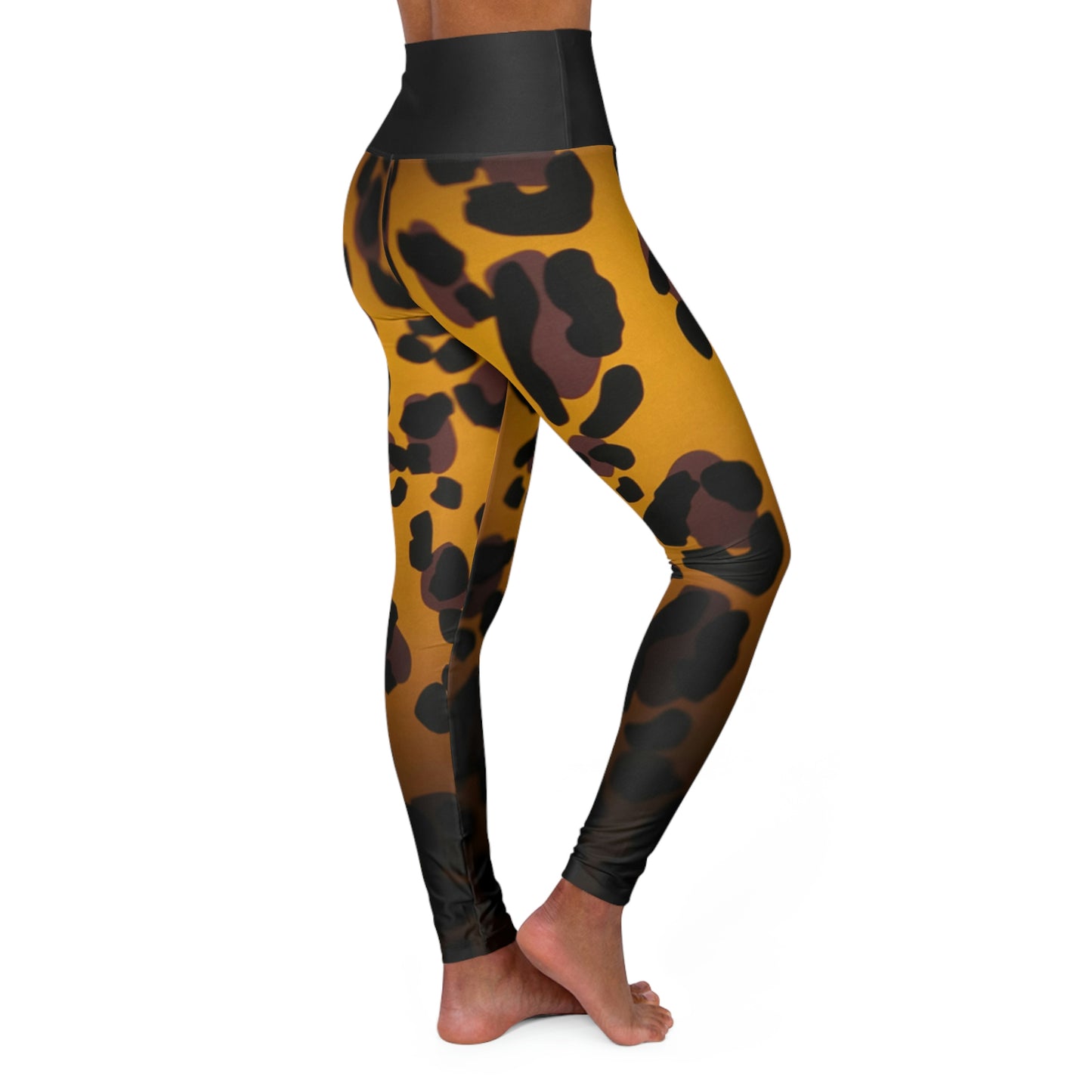 Biker Babe Full Leopard High Waisted Yoga Leggings (AOP)