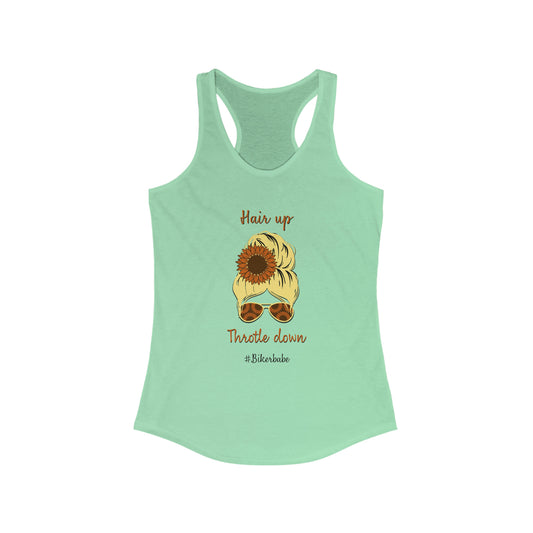 Biker Babe Sunflower-Women's Ideal Racerback Tank