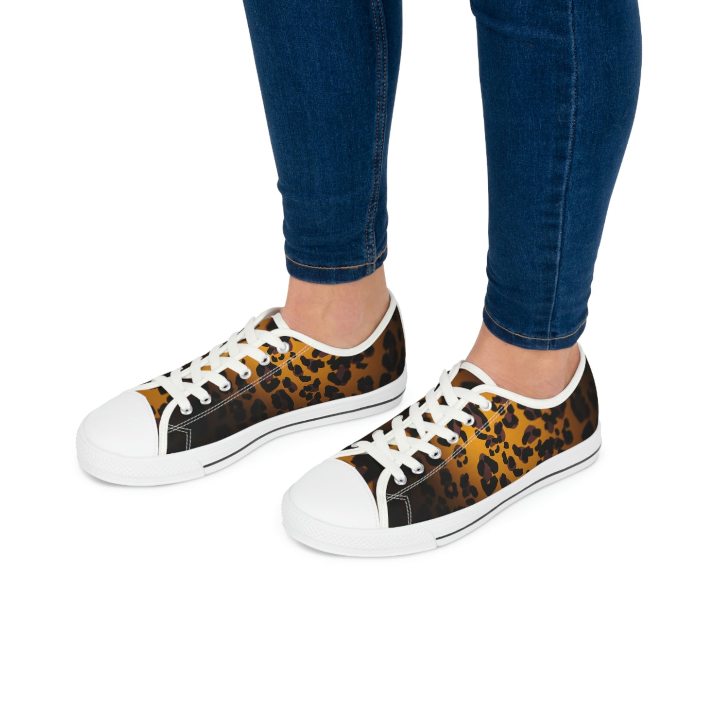 Biker Babe Leopard Women's Low Top Sneakers
