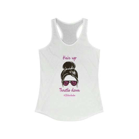 Biker Babe Pink Leopard-Women's Ideal Racerback Tank