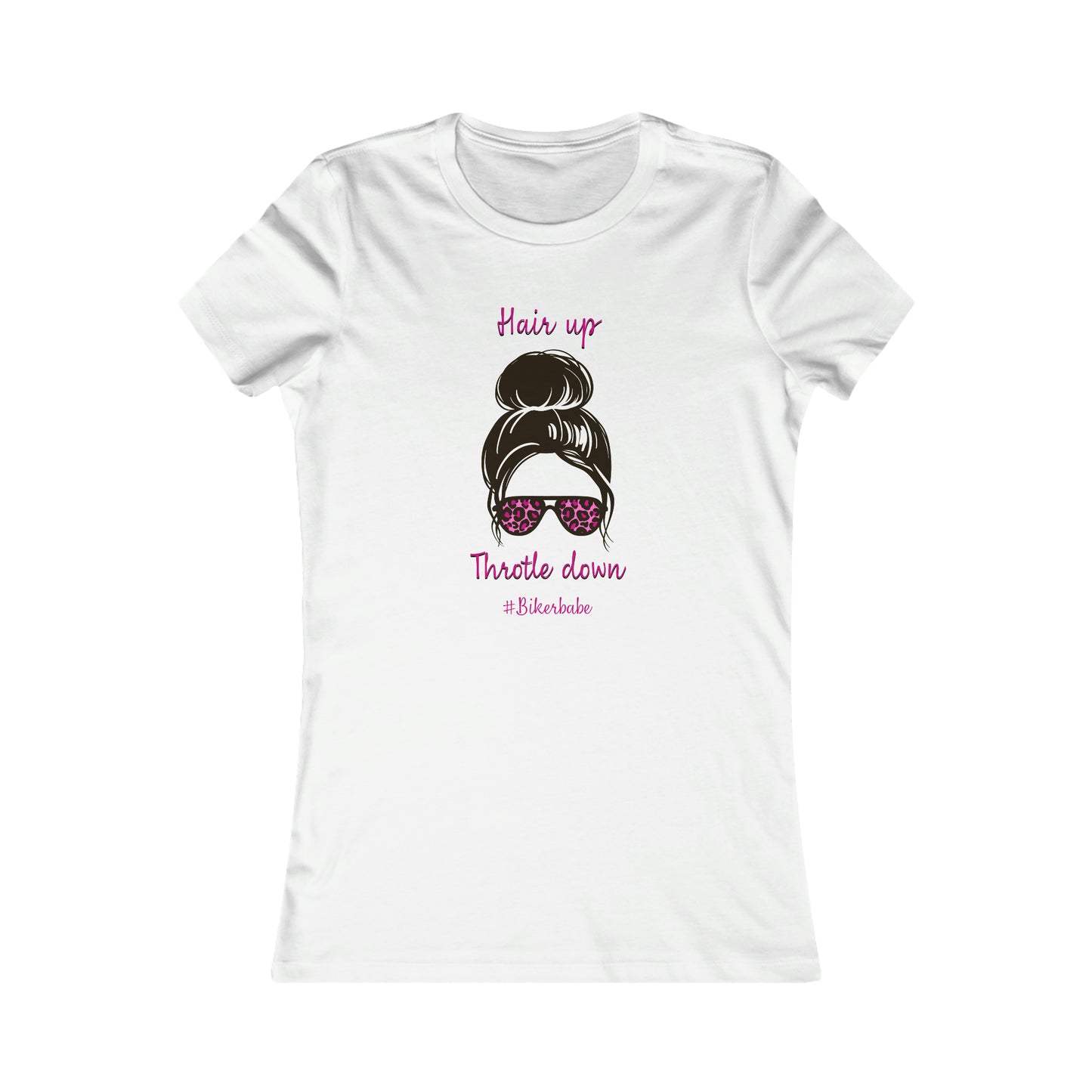 Biker Babe Pink Leopard-Women's Favorite Tee
