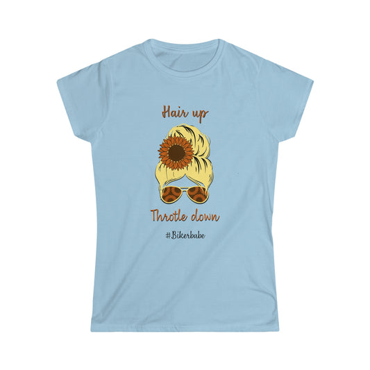Biker Babe Sunflower-Women's Softstyle Tee