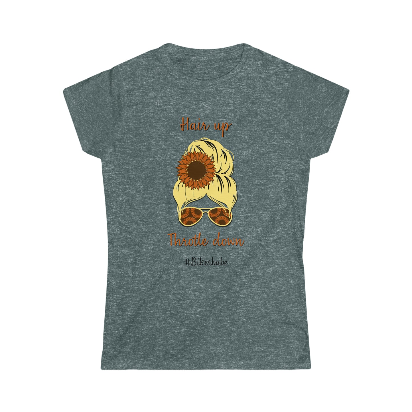 Biker Babe Sunflower-Women's Softstyle Tee