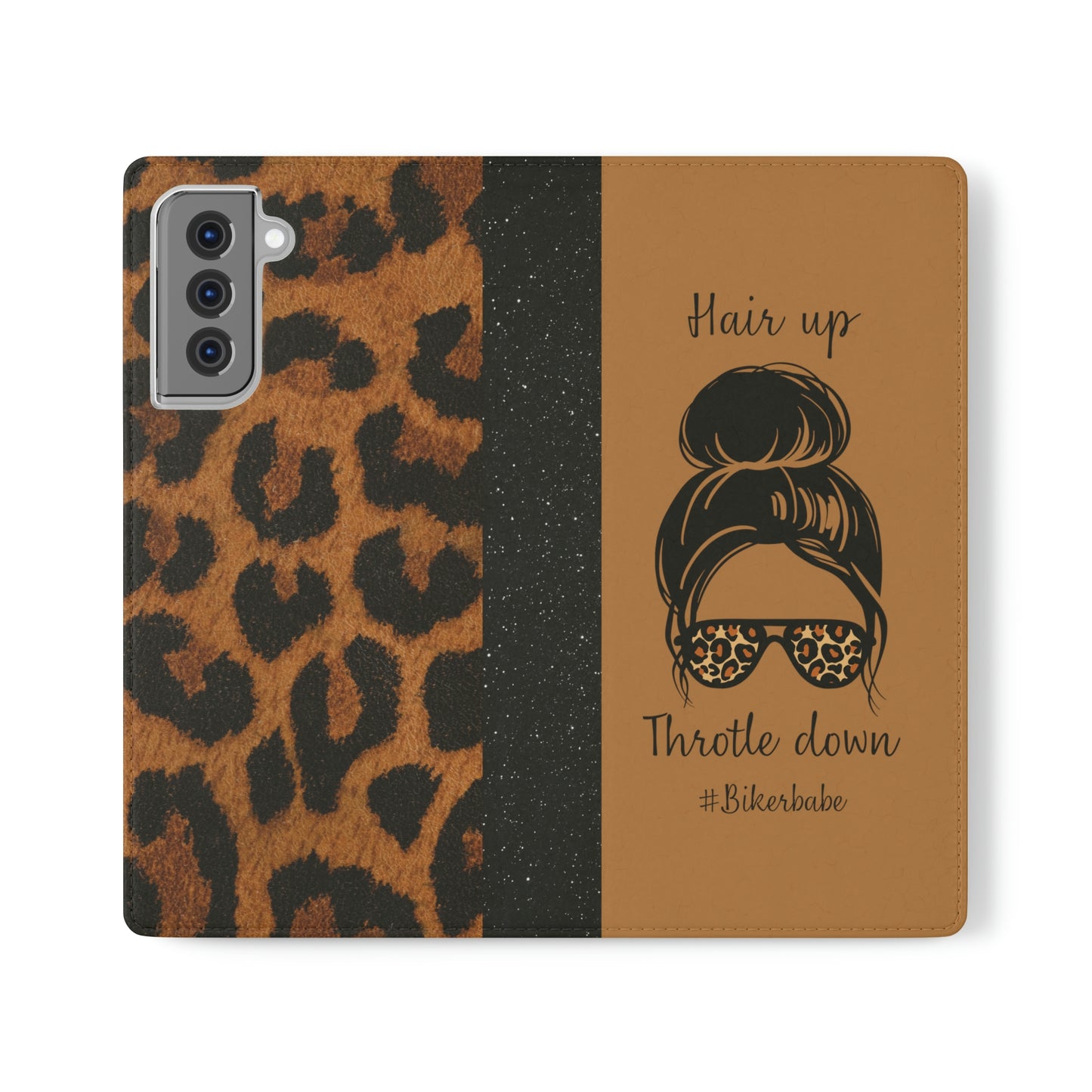 Biker Babe Leopard Flip Cases