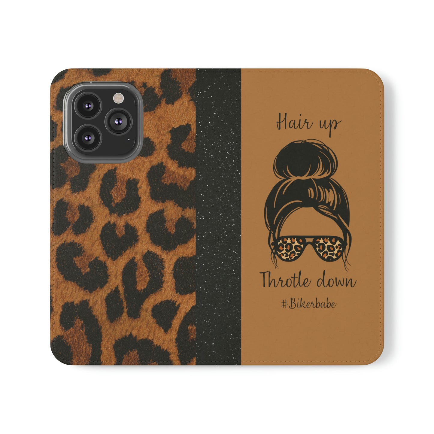 Biker Babe Leopard Flip Cases