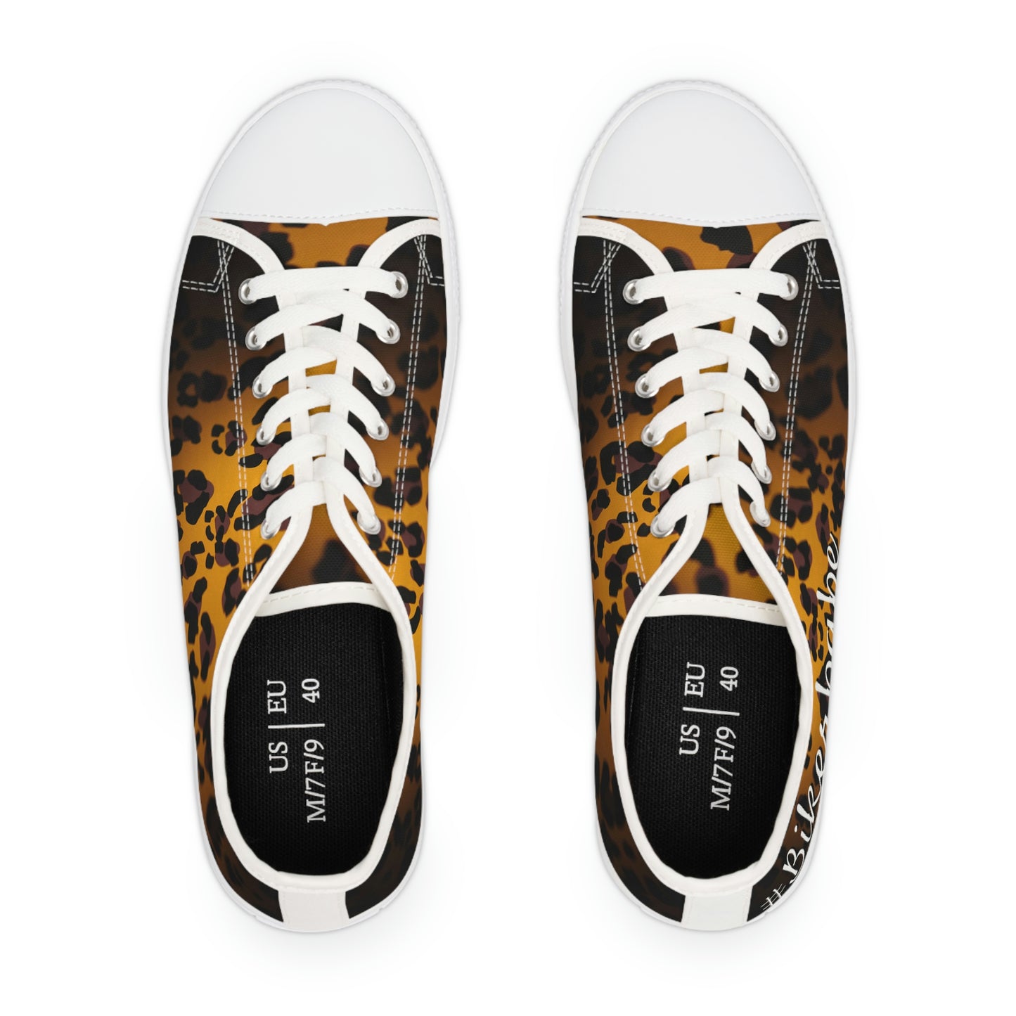 Biker Babe Leopard Women's Low Top Sneakers