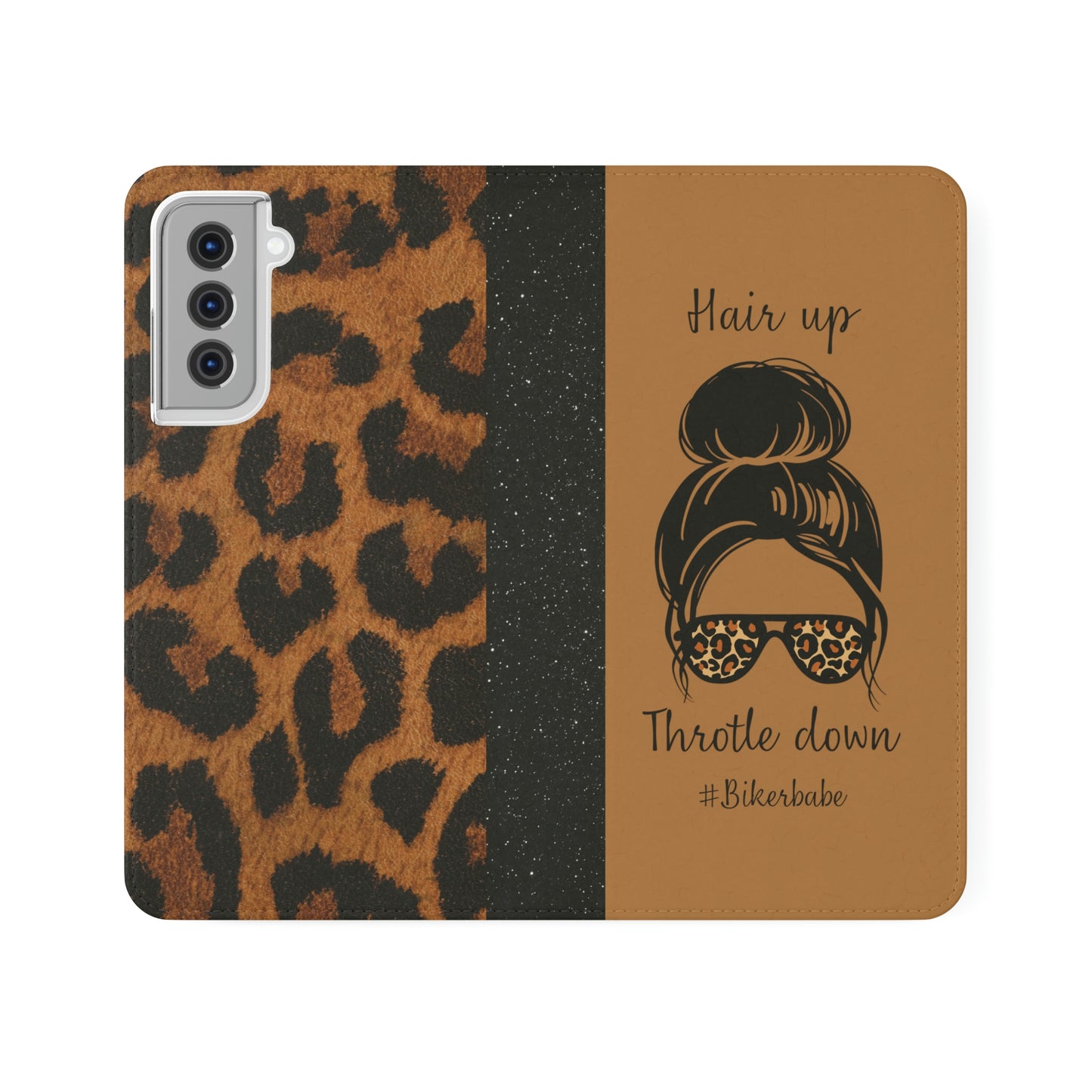 Biker Babe Leopard Flip Cases