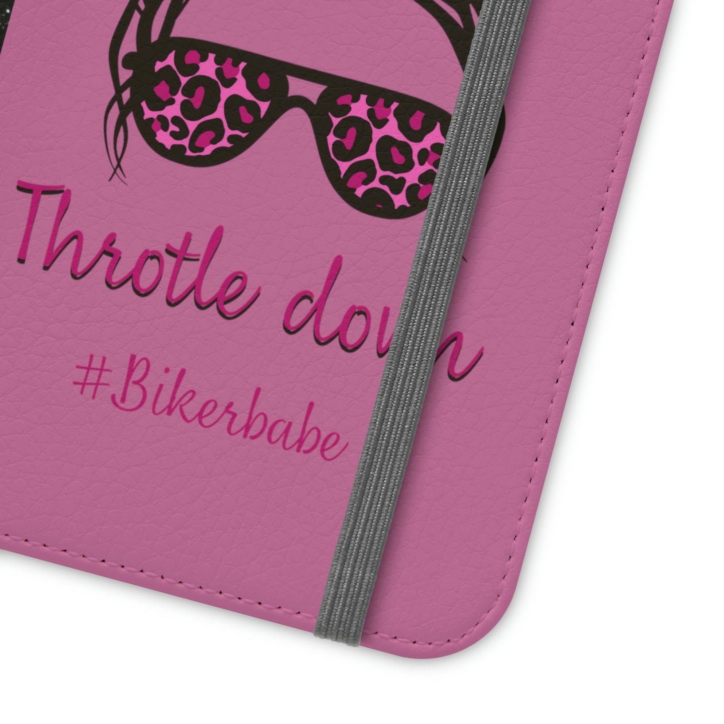 Biker Babe Pink Leopard Flip Cases