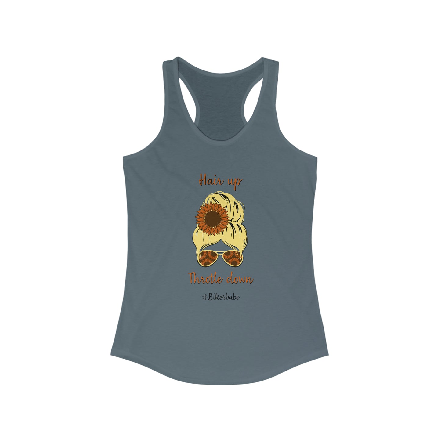 Biker Babe Sunflower-Women's Ideal Racerback Tank