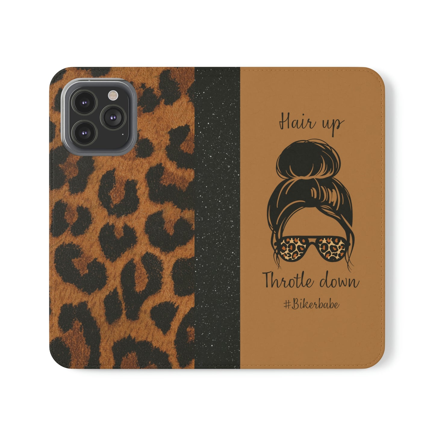 Biker Babe Leopard Flip Cases