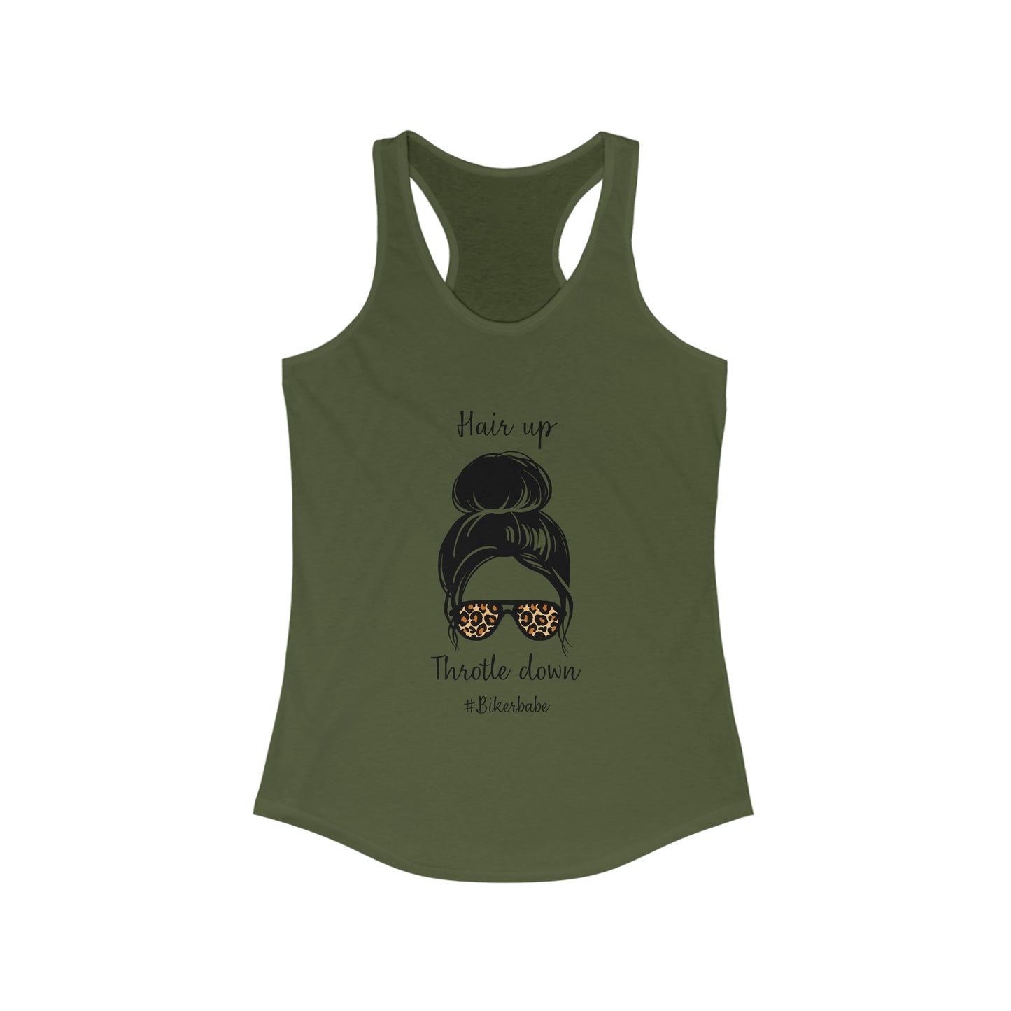 Biker Babe Leopard-Women's Ideal Racerback Tank