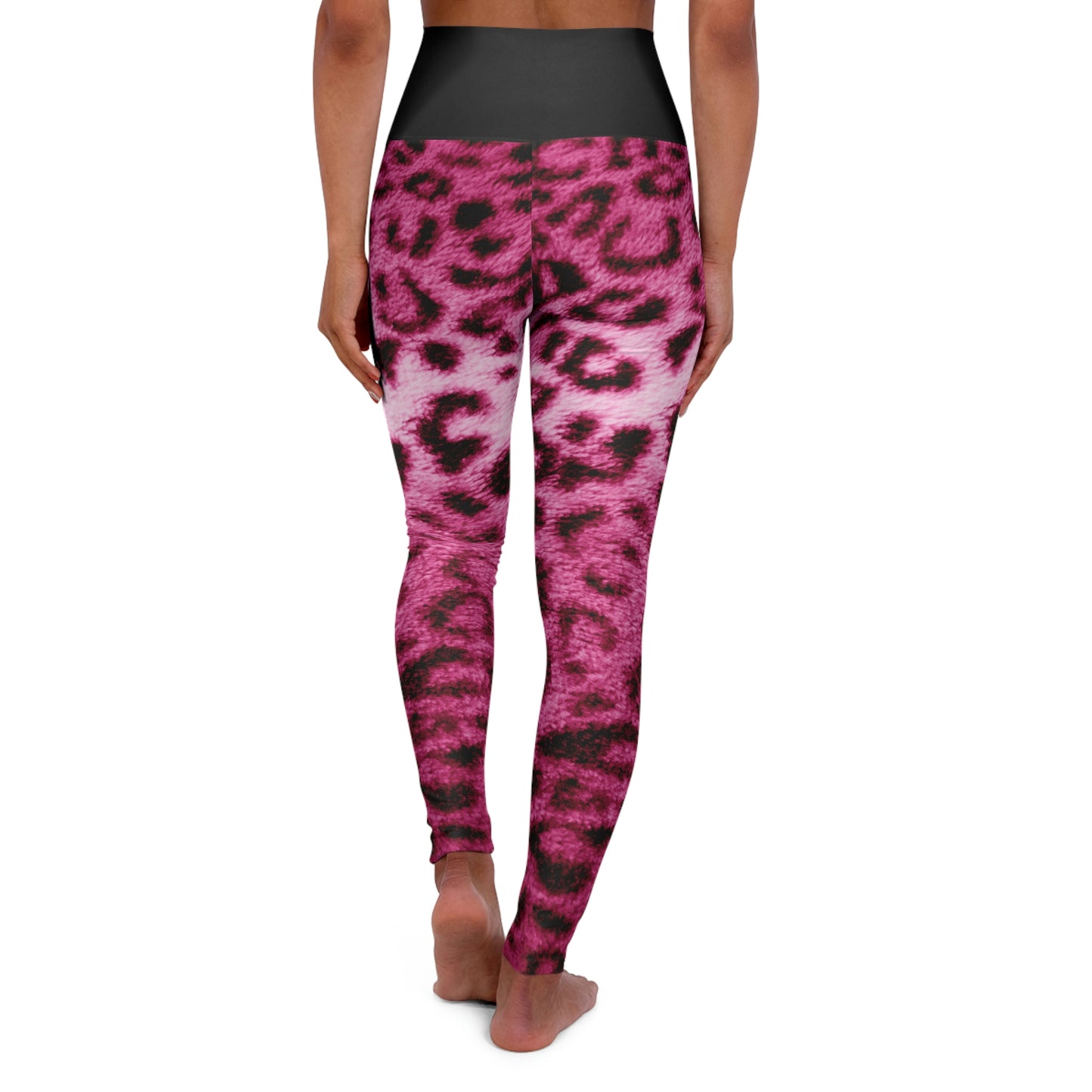 Biker Babe  Pink Leopard High Waisted Yoga Leggings (AOP)