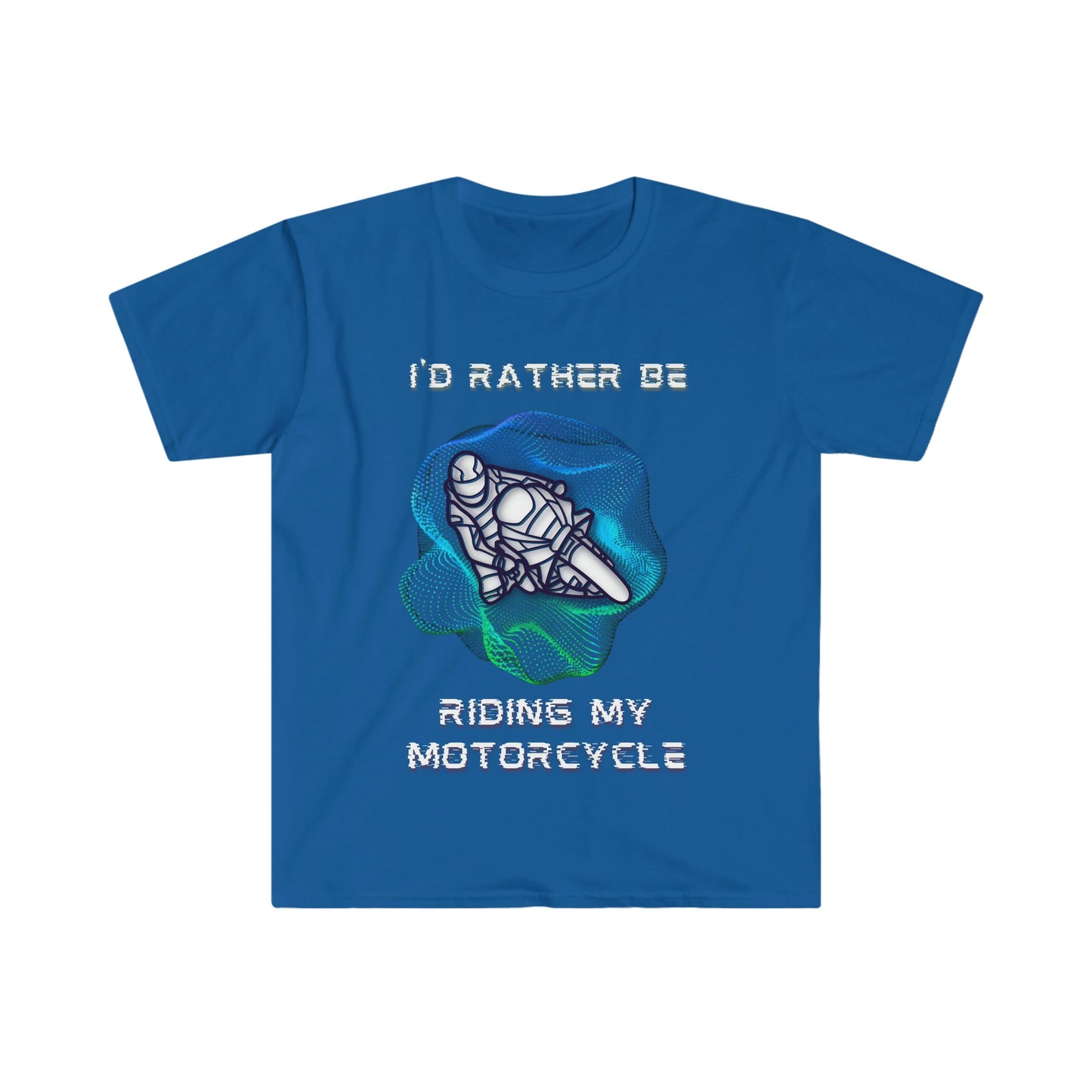 I'd Rather Be blue/green graphic-Unisex Softstyle T-Shirt