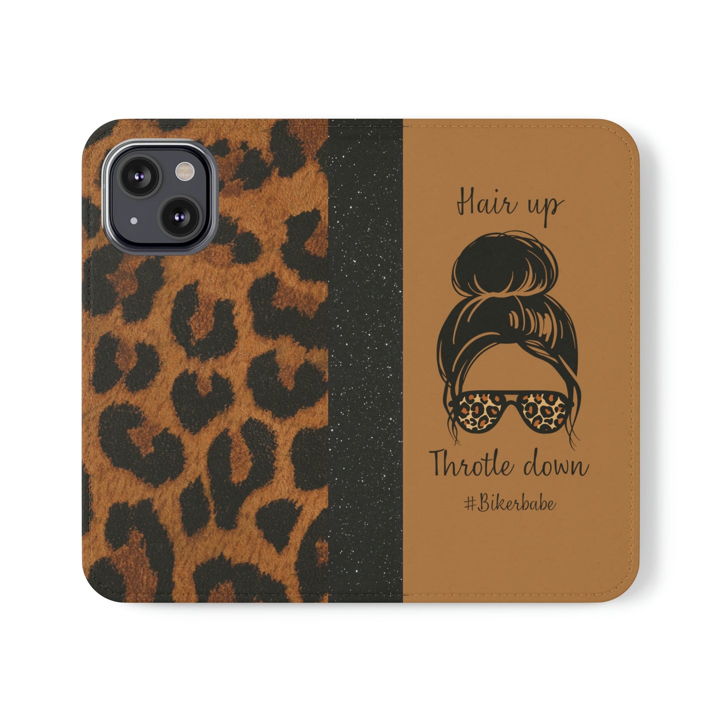 Biker Babe Leopard Flip Cases