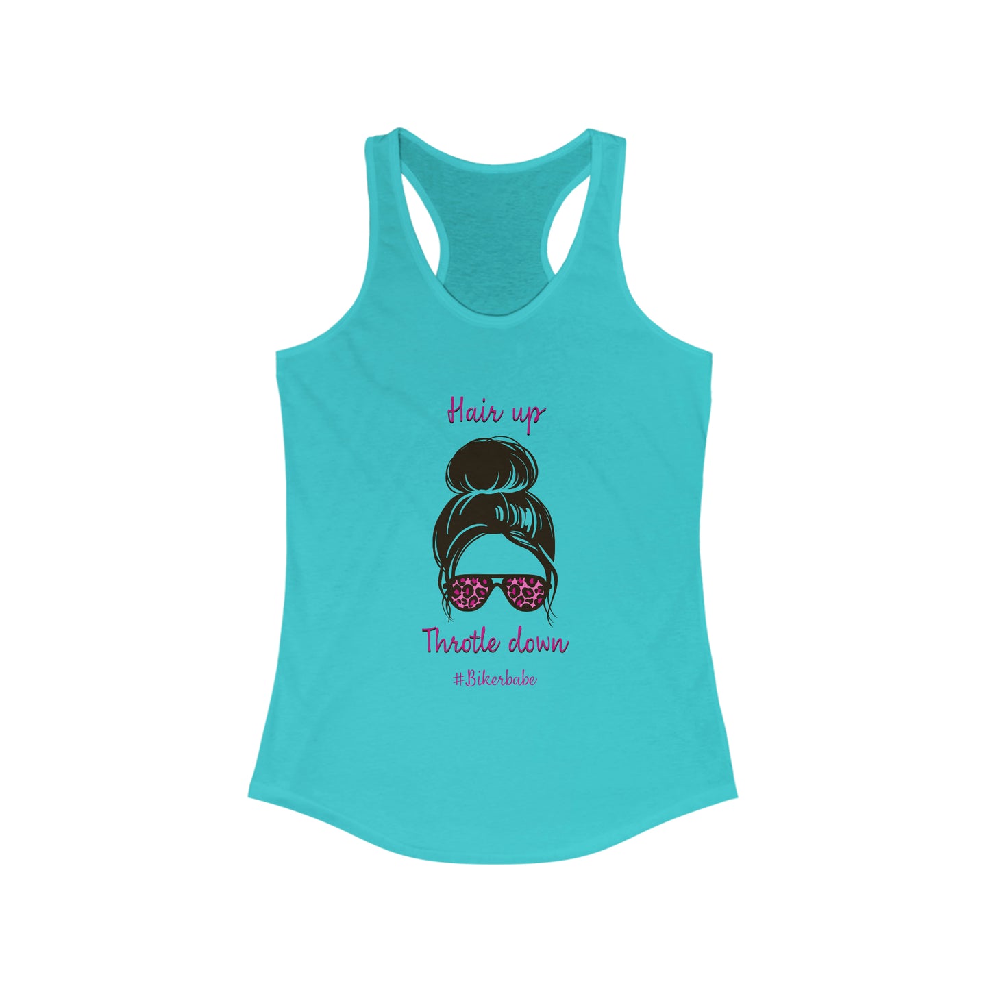 Biker Babe Pink Leopard-Women's Ideal Racerback Tank