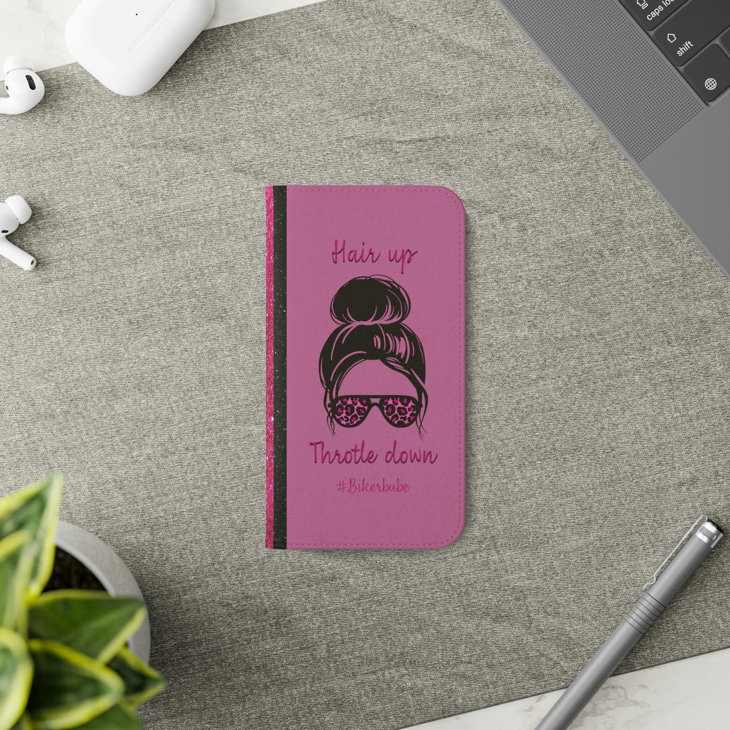 Biker Babe Pink Leopard Flip Cases