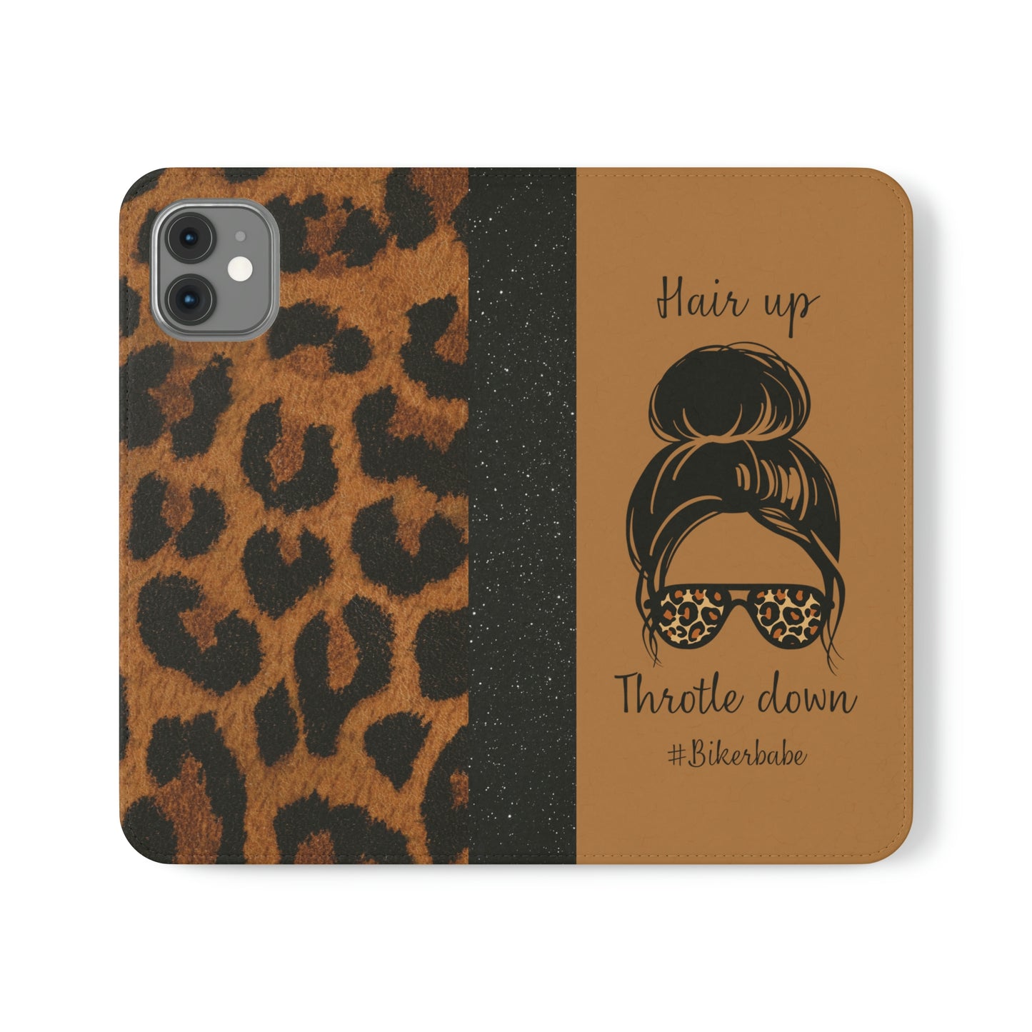 Biker Babe Leopard Flip Cases