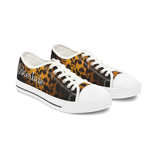 Biker Babe Leopard Women's Low Top Sneakers