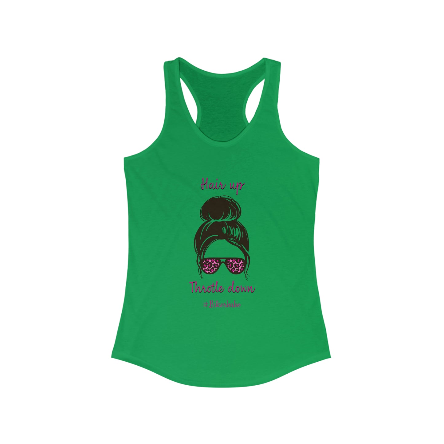 Biker Babe Pink Leopard-Women's Ideal Racerback Tank