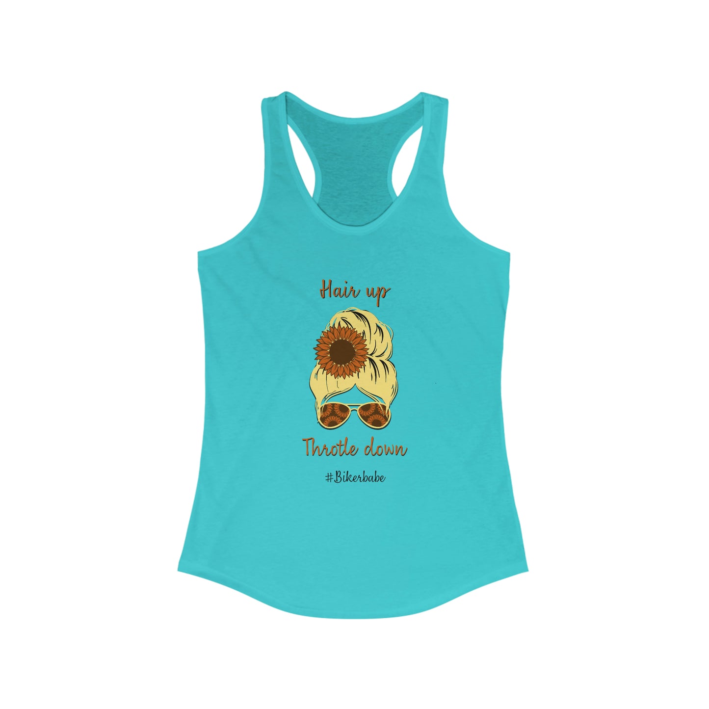 Biker Babe Sunflower-Women's Ideal Racerback Tank