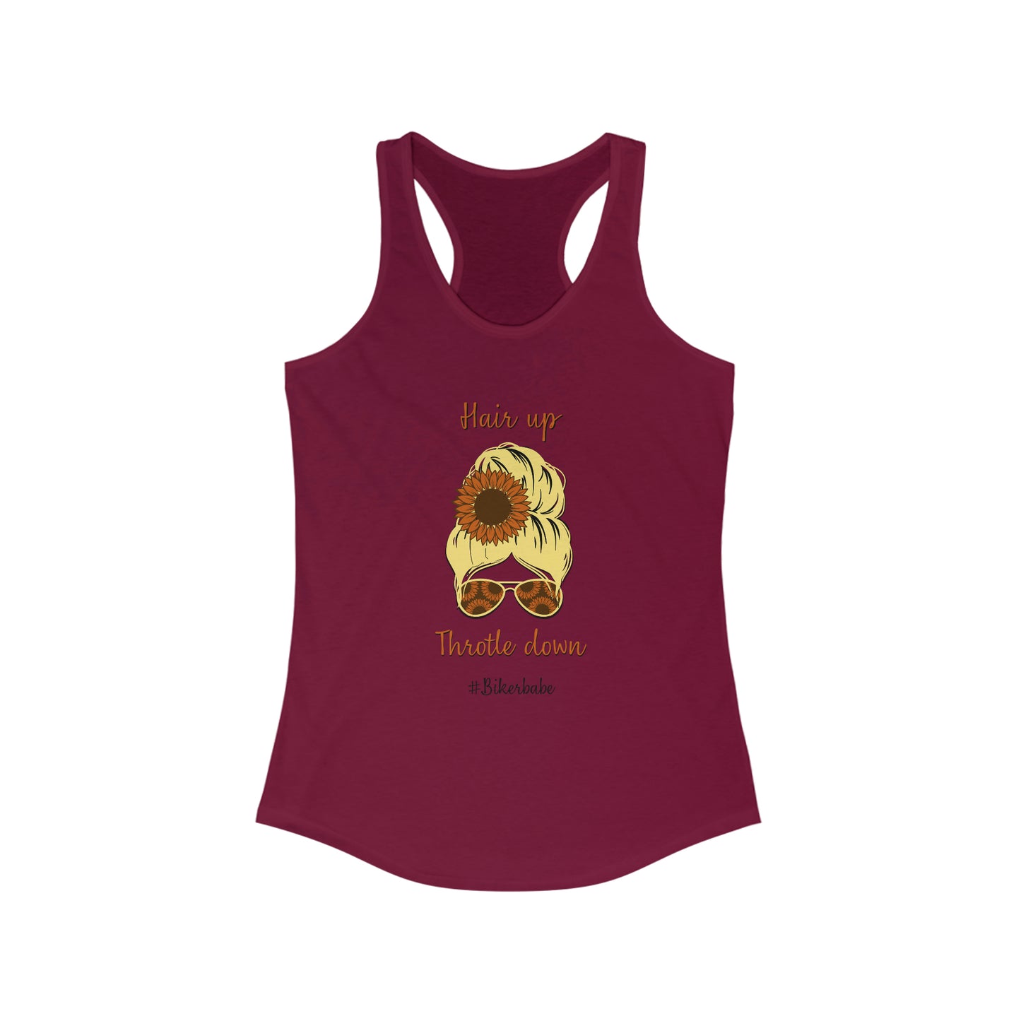 Biker Babe Sunflower-Women's Ideal Racerback Tank