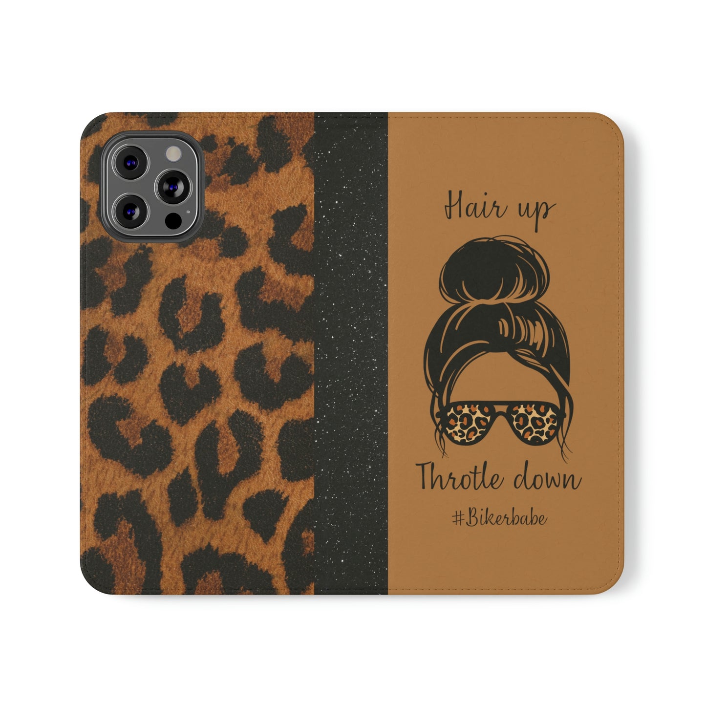 Biker Babe Leopard Flip Cases