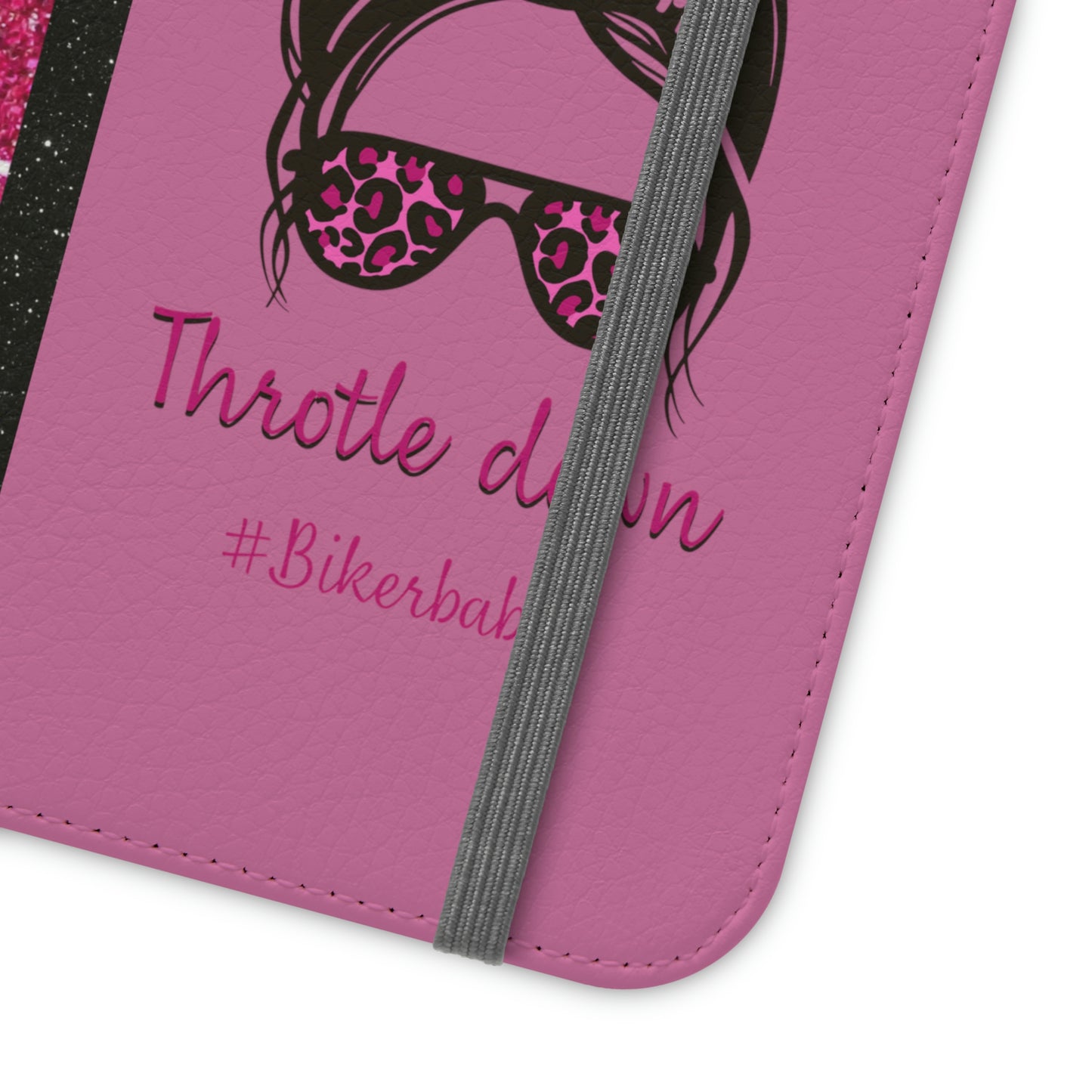 Biker Babe Pink Leopard Flip Cases