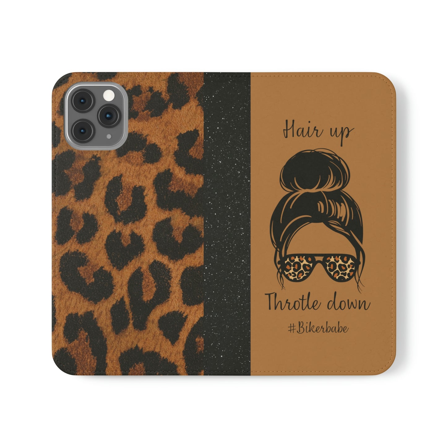 Biker Babe Leopard Flip Cases