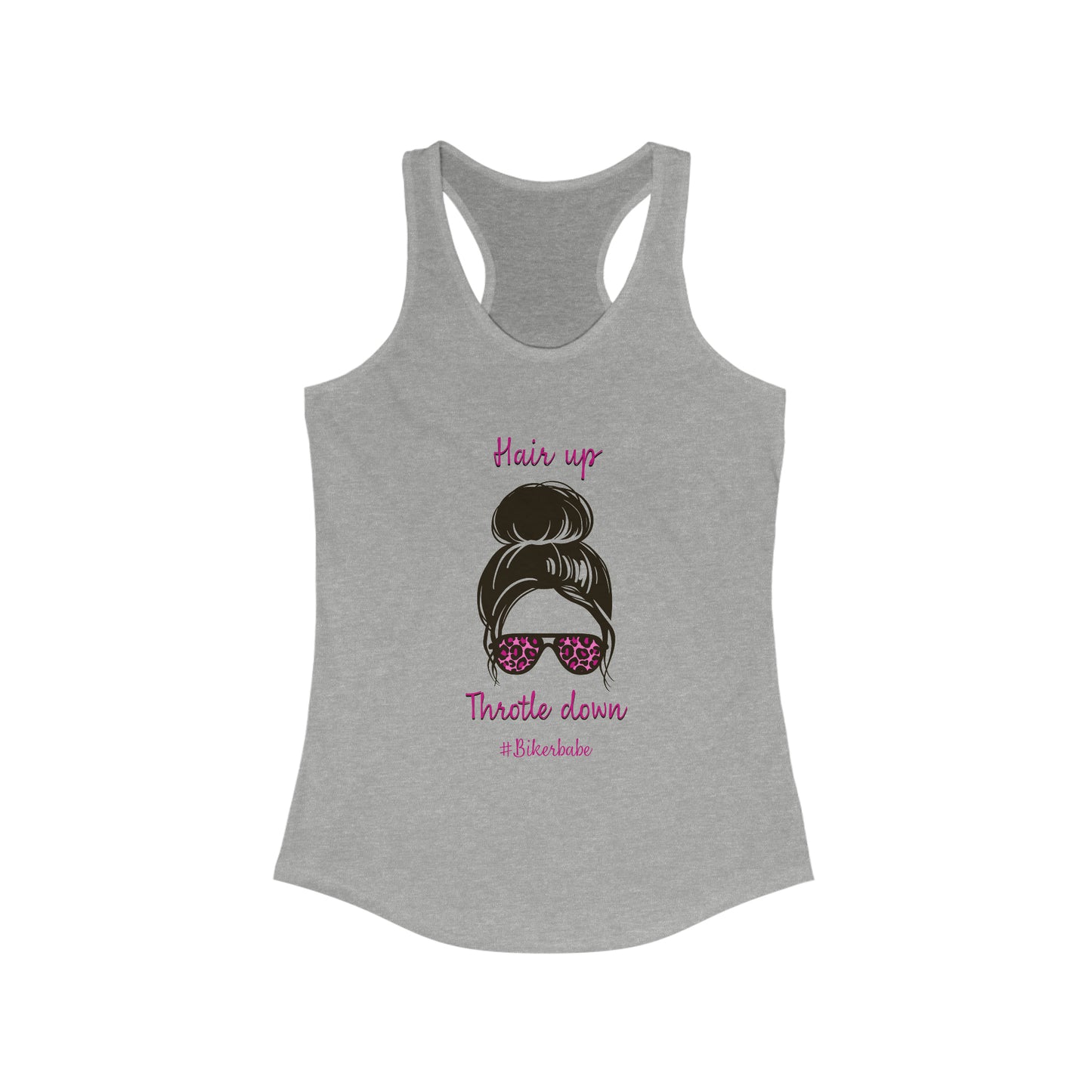 Biker Babe Pink Leopard-Women's Ideal Racerback Tank