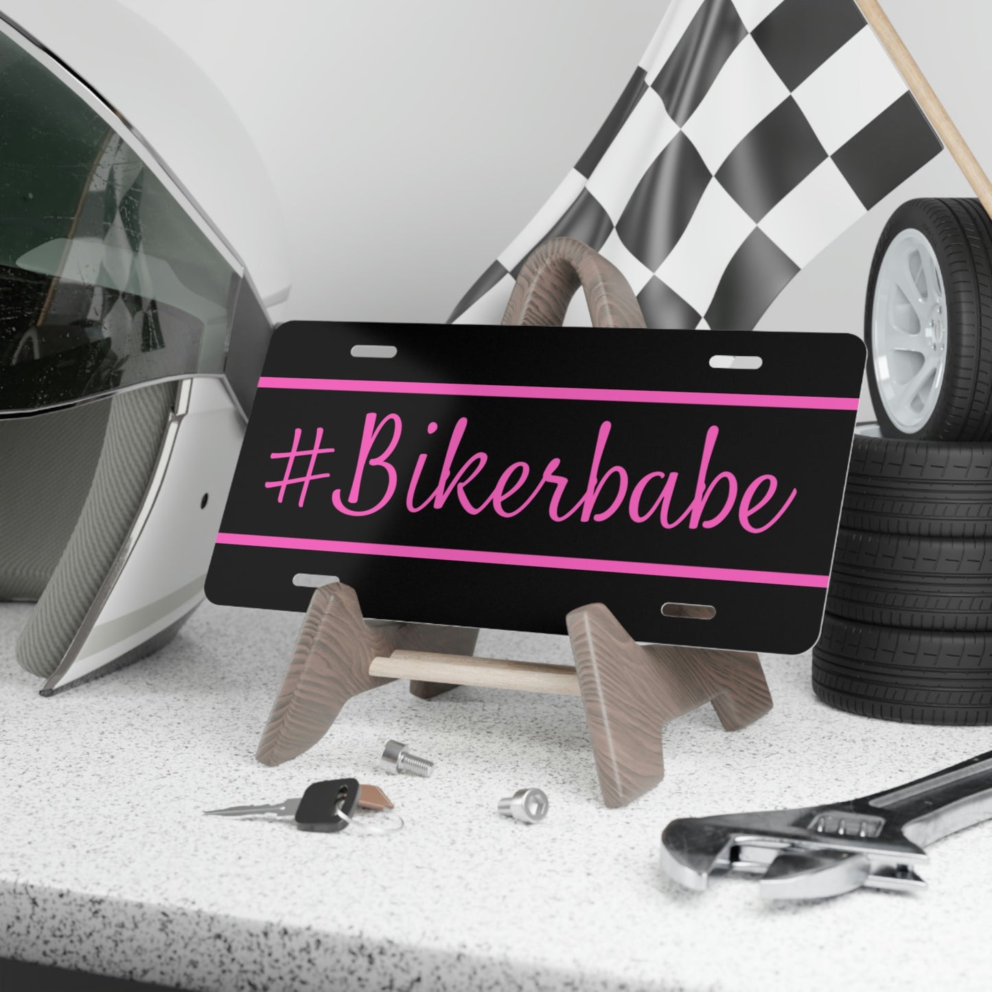 Pink & Black Vanity Plate