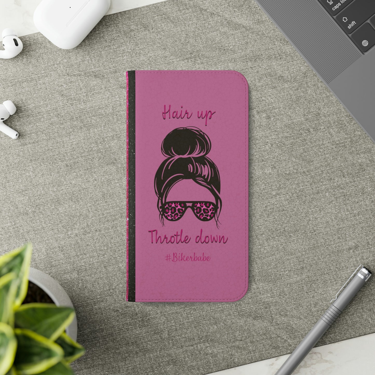 Biker Babe Pink Leopard Flip Cases