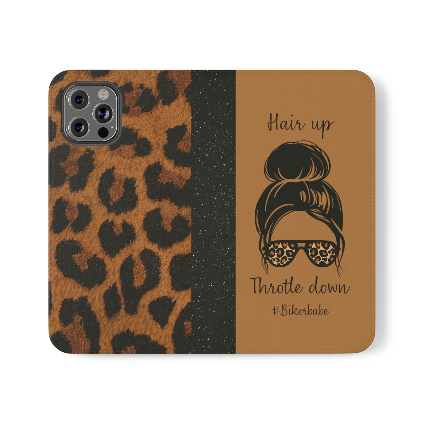 Biker Babe Leopard Flip Cases