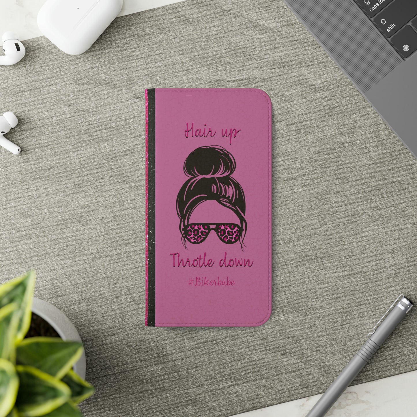Biker Babe Pink Leopard Flip Cases