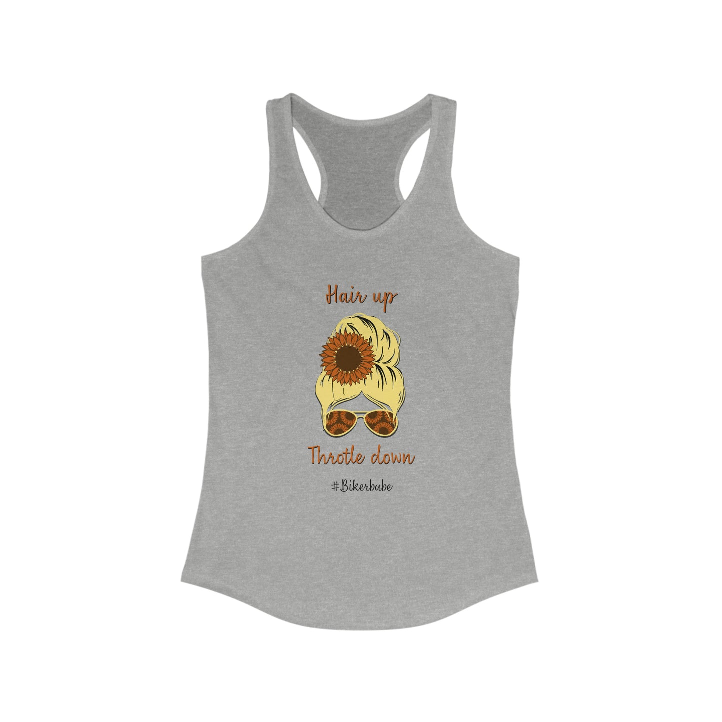 Biker Babe Sunflower-Women's Ideal Racerback Tank