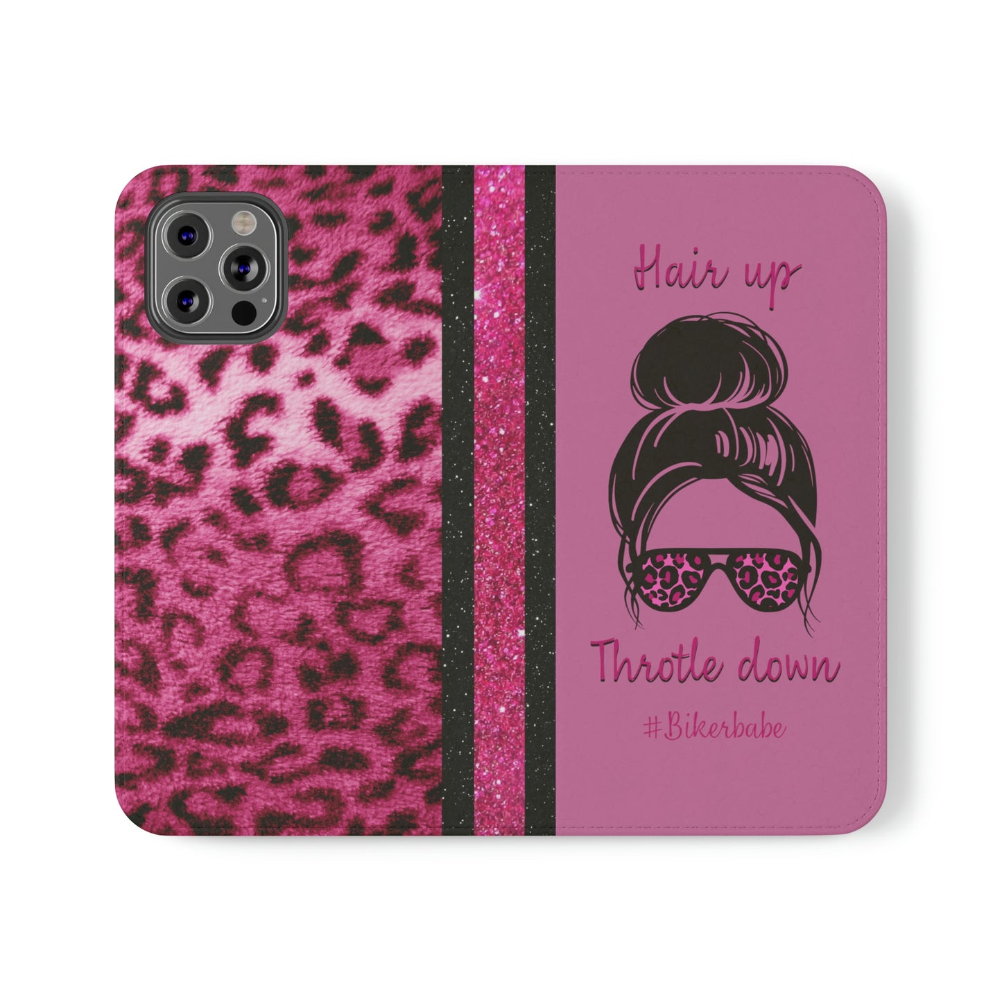 Biker Babe Pink Leopard Flip Cases