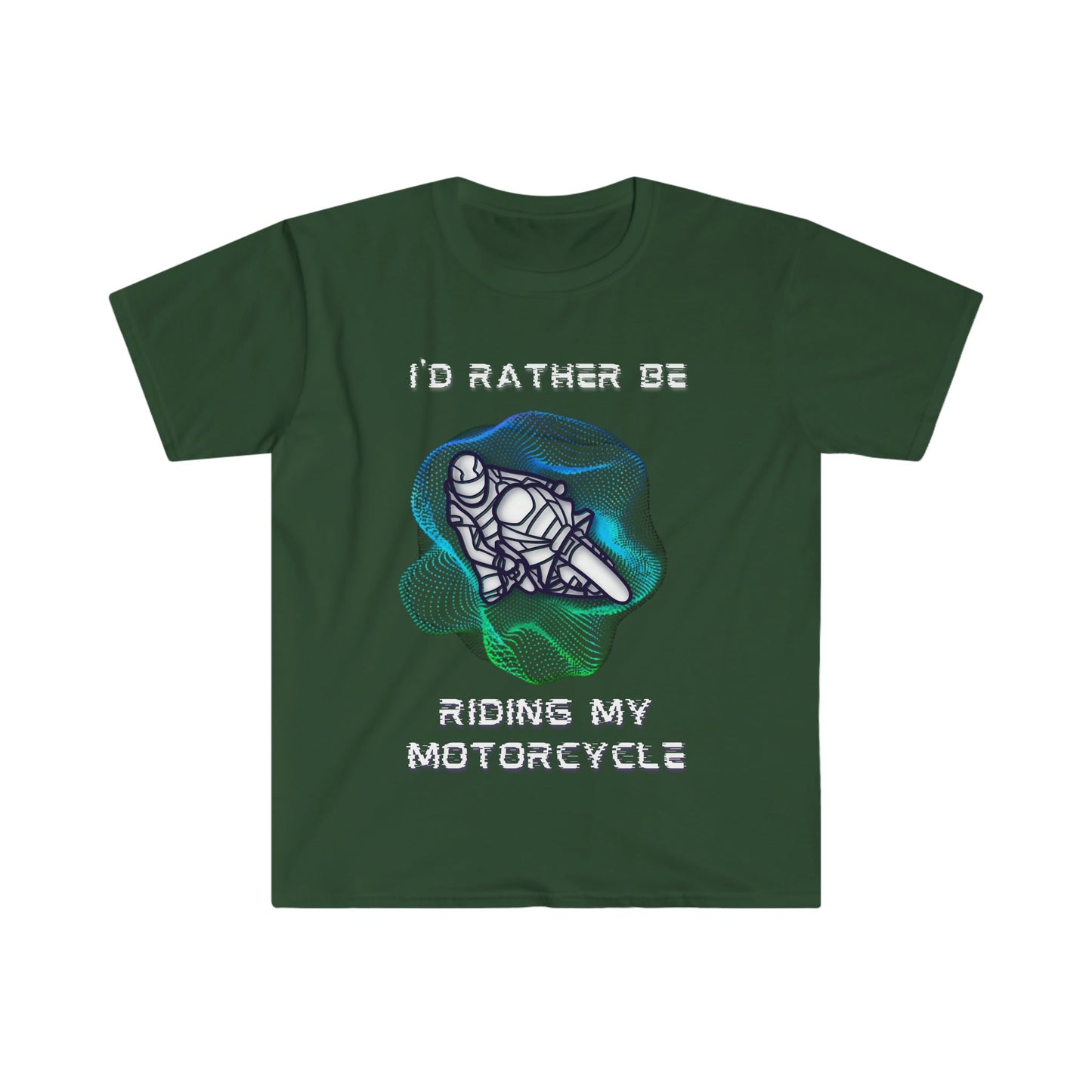 I'd Rather Be blue/green graphic-Unisex Softstyle T-Shirt