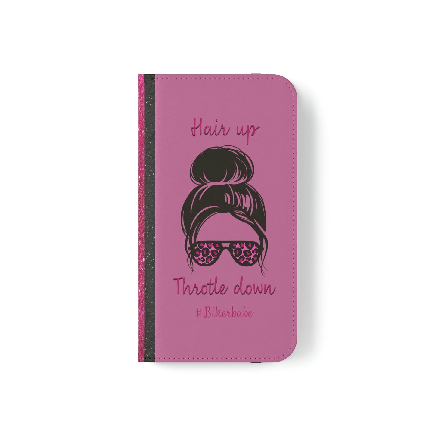 Biker Babe Pink Leopard Flip Cases
