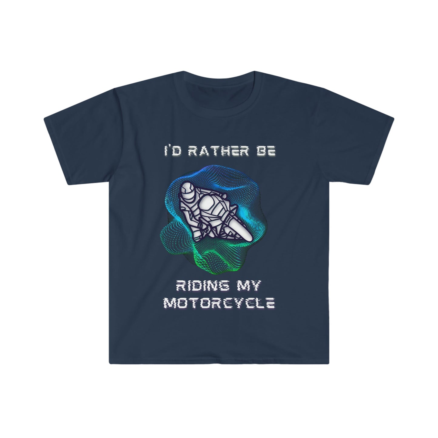 I'd Rather Be blue/green graphic-Unisex Softstyle T-Shirt