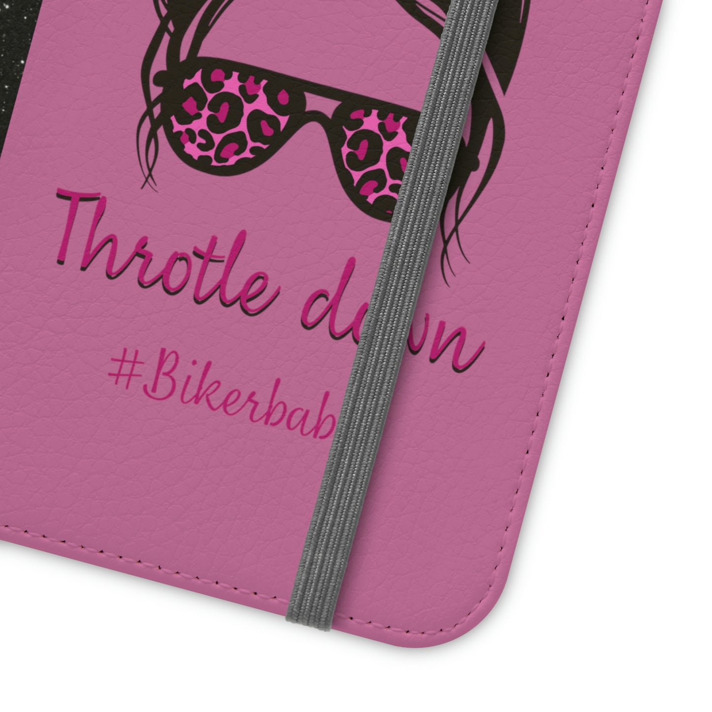 Biker Babe Pink Leopard Flip Cases