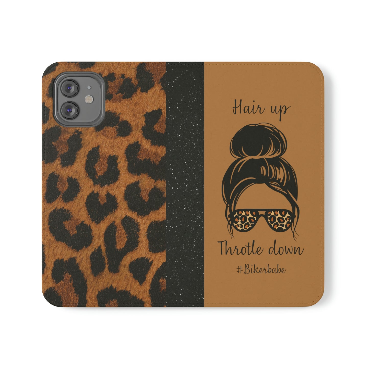 Biker Babe Leopard Flip Cases