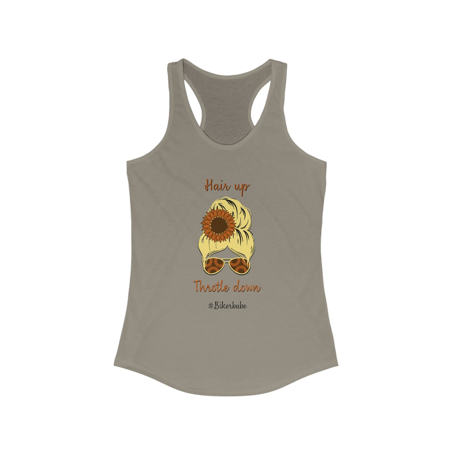 Biker Babe Sunflower-Women's Ideal Racerback Tank