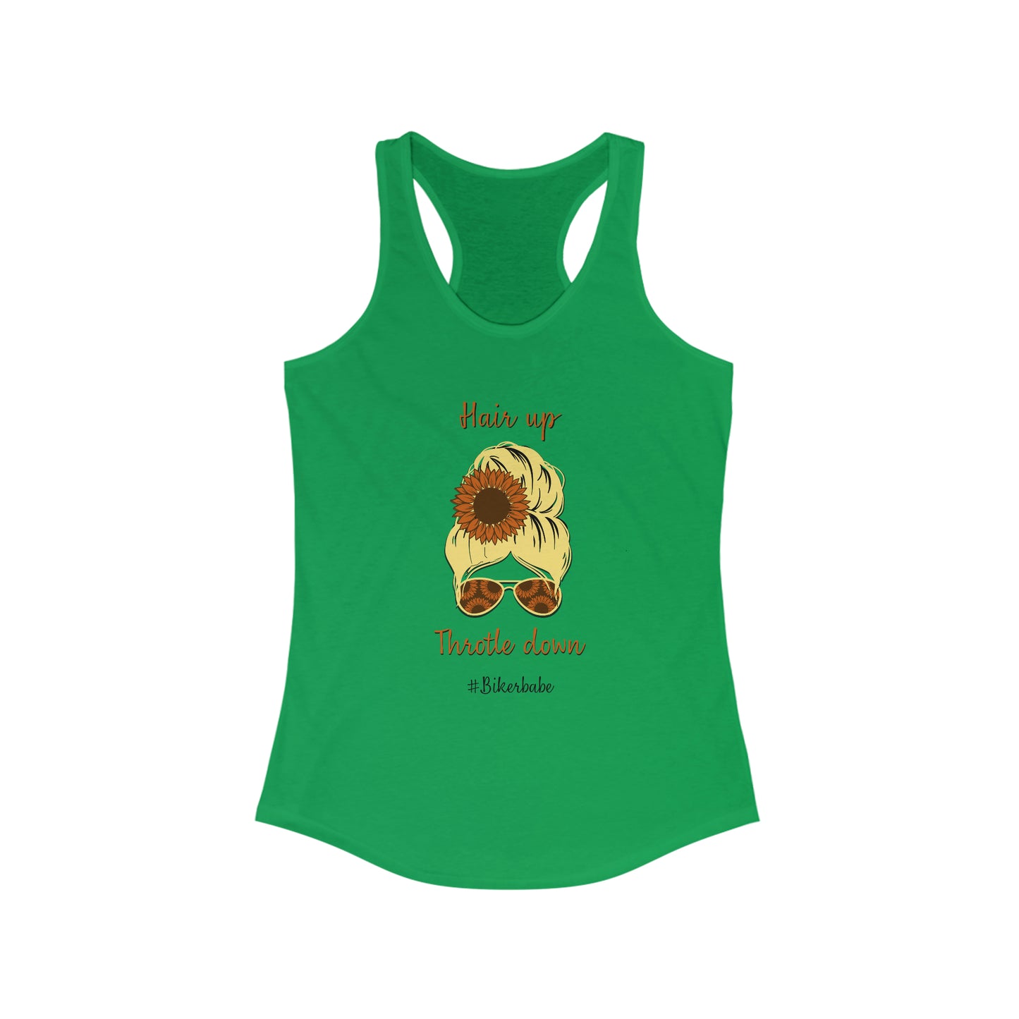 Biker Babe Sunflower-Women's Ideal Racerback Tank