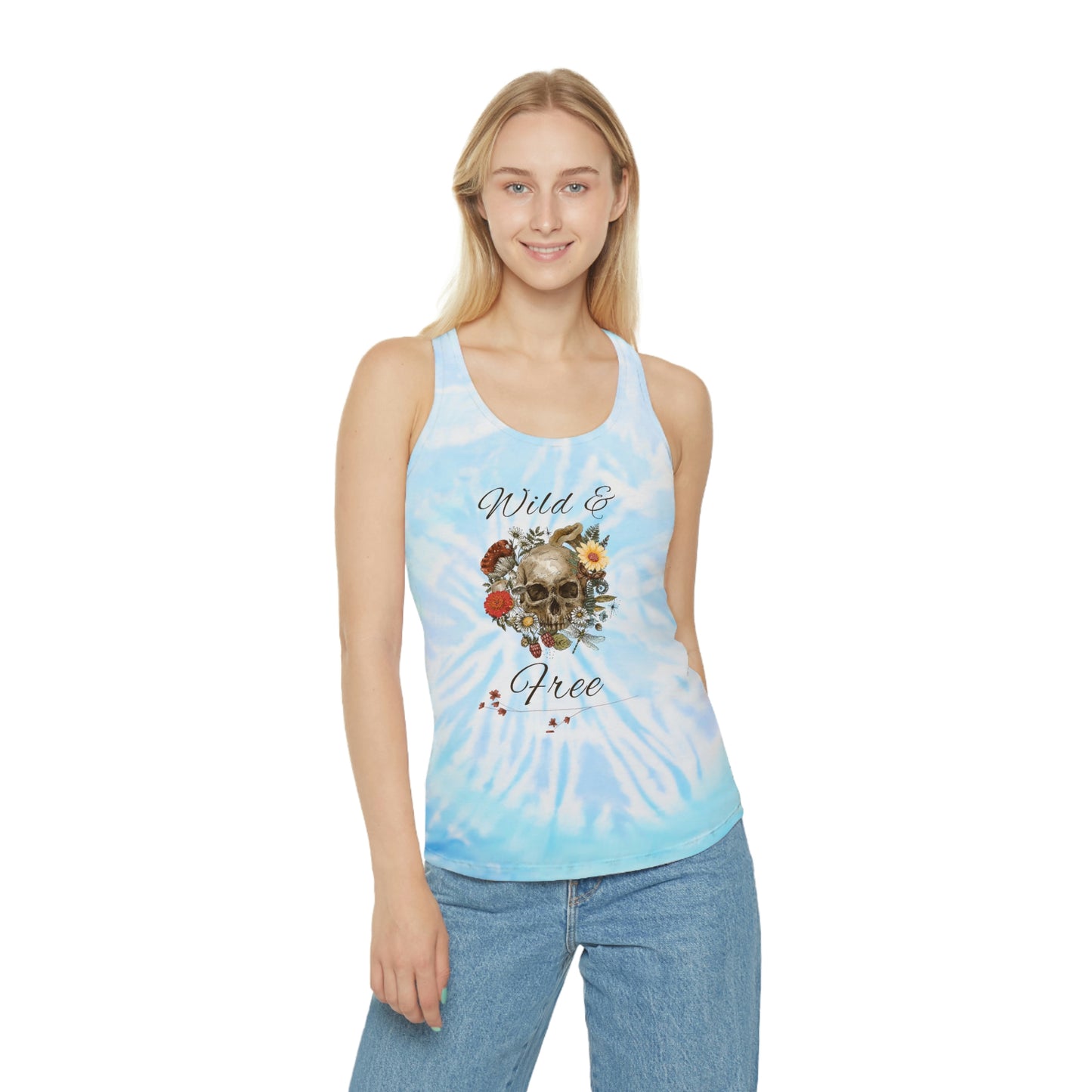 Wild and Free Tie Dye Racerback Tank Top