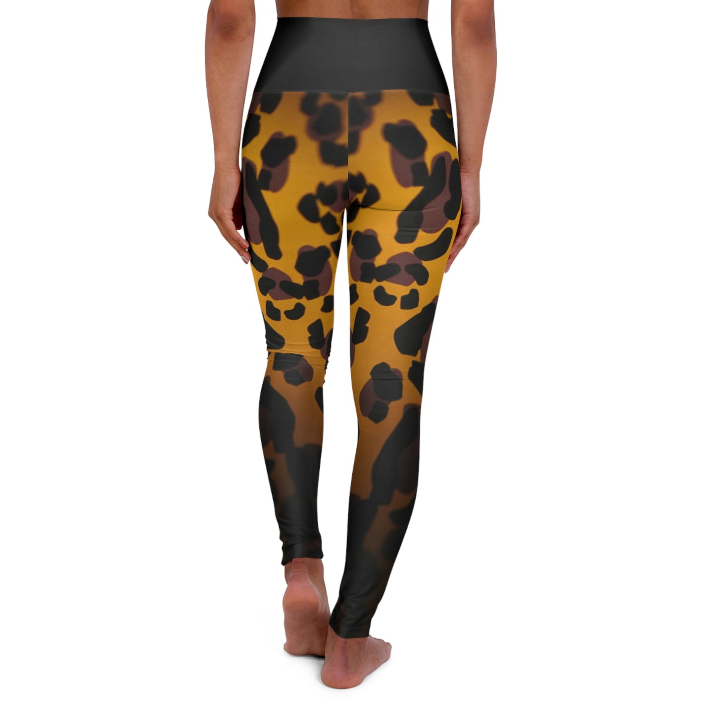 Biker Babe Full Leopard High Waisted Yoga Leggings (AOP)