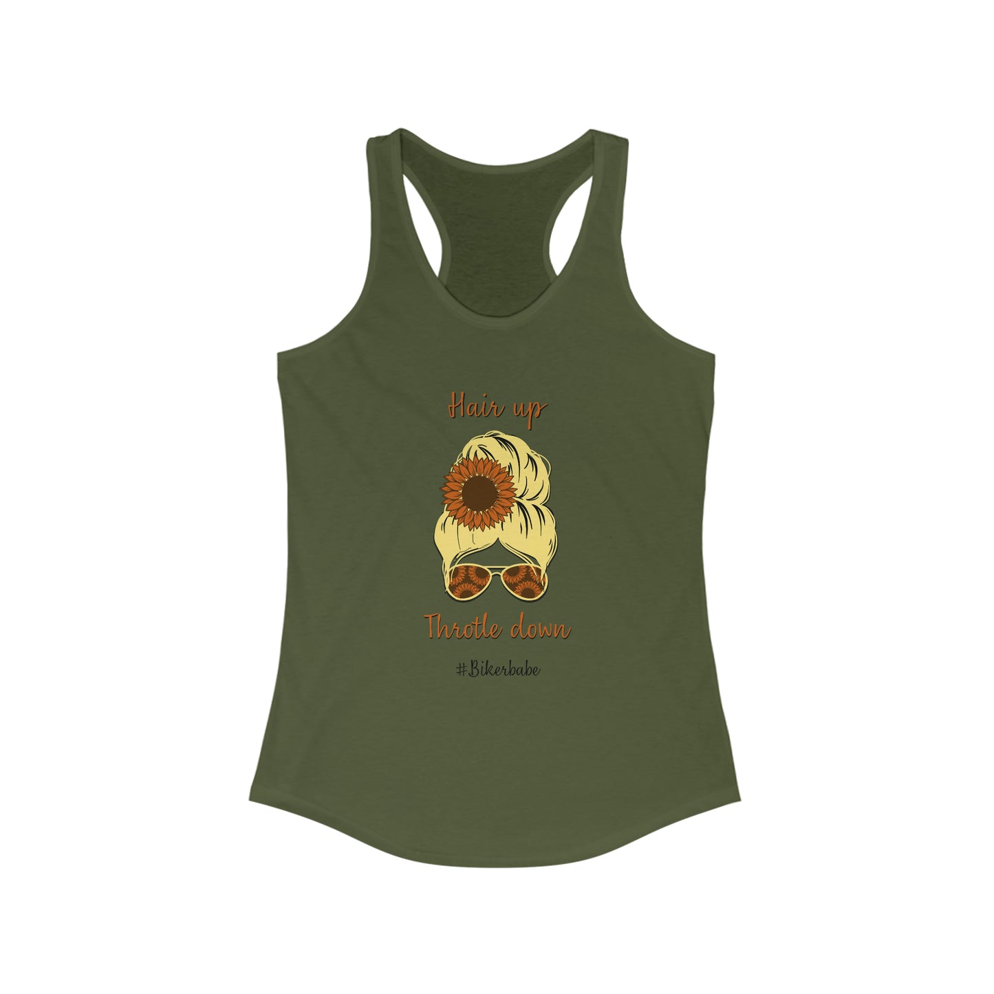 Biker Babe Sunflower-Women's Ideal Racerback Tank
