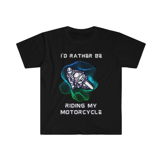 I'd Rather Be blue/green graphic-Unisex Softstyle T-Shirt