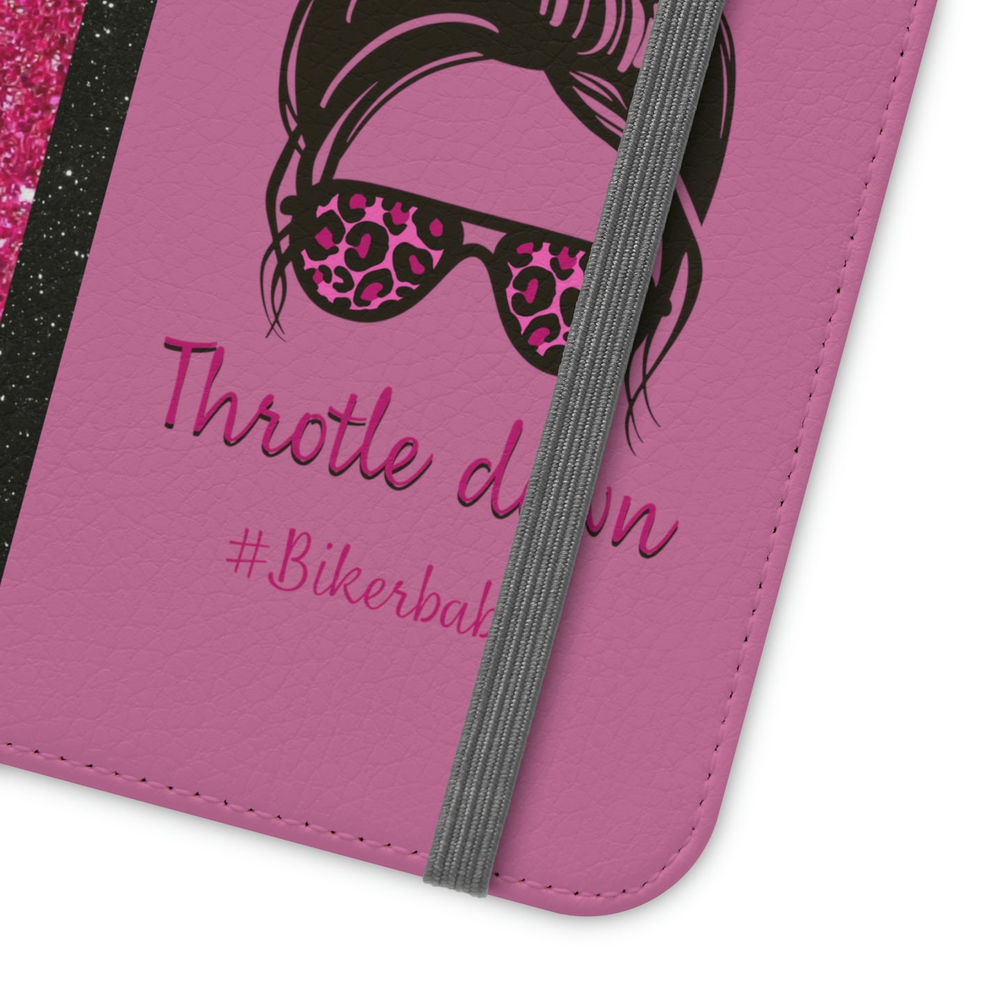 Biker Babe Pink Leopard Flip Cases