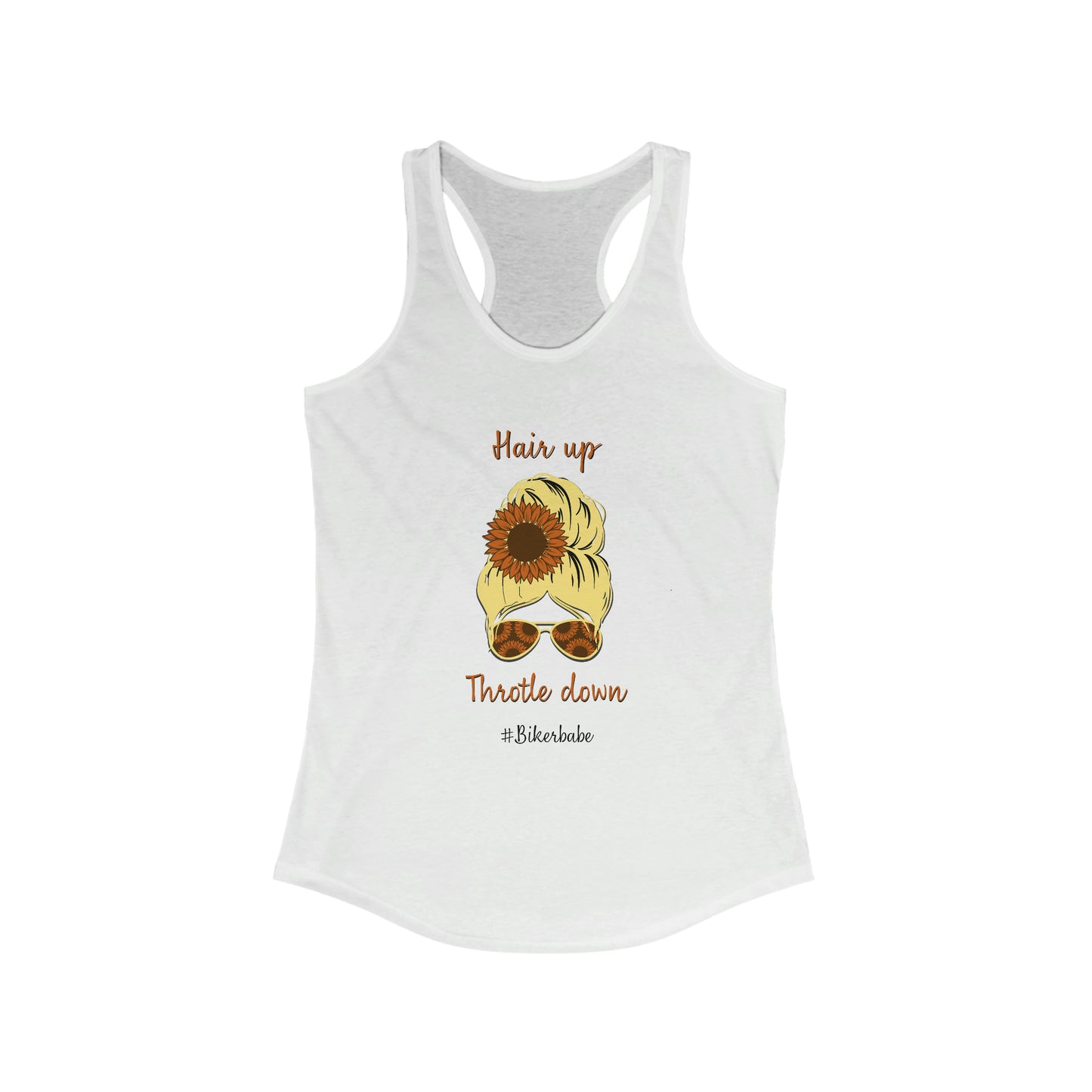 Biker Babe Sunflower-Women's Ideal Racerback Tank
